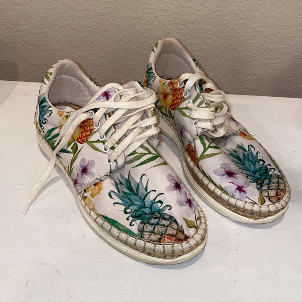 FREE PEOPLE Jackson Tropical Print Espadrille Pineapple Sneakers 39 (about US 9)